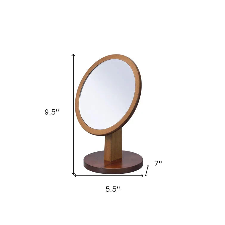Brown Round Makeup Mirror